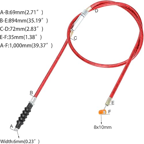 Miniatura 4 de YOXUFA Ajustador de cable de embrague de 38.98 pulgadas para Apollo RFZ DB007 TaoTao DB17 DB27 Coolster Baja X-pro Xmotos Thumpstar Lifan Kayo