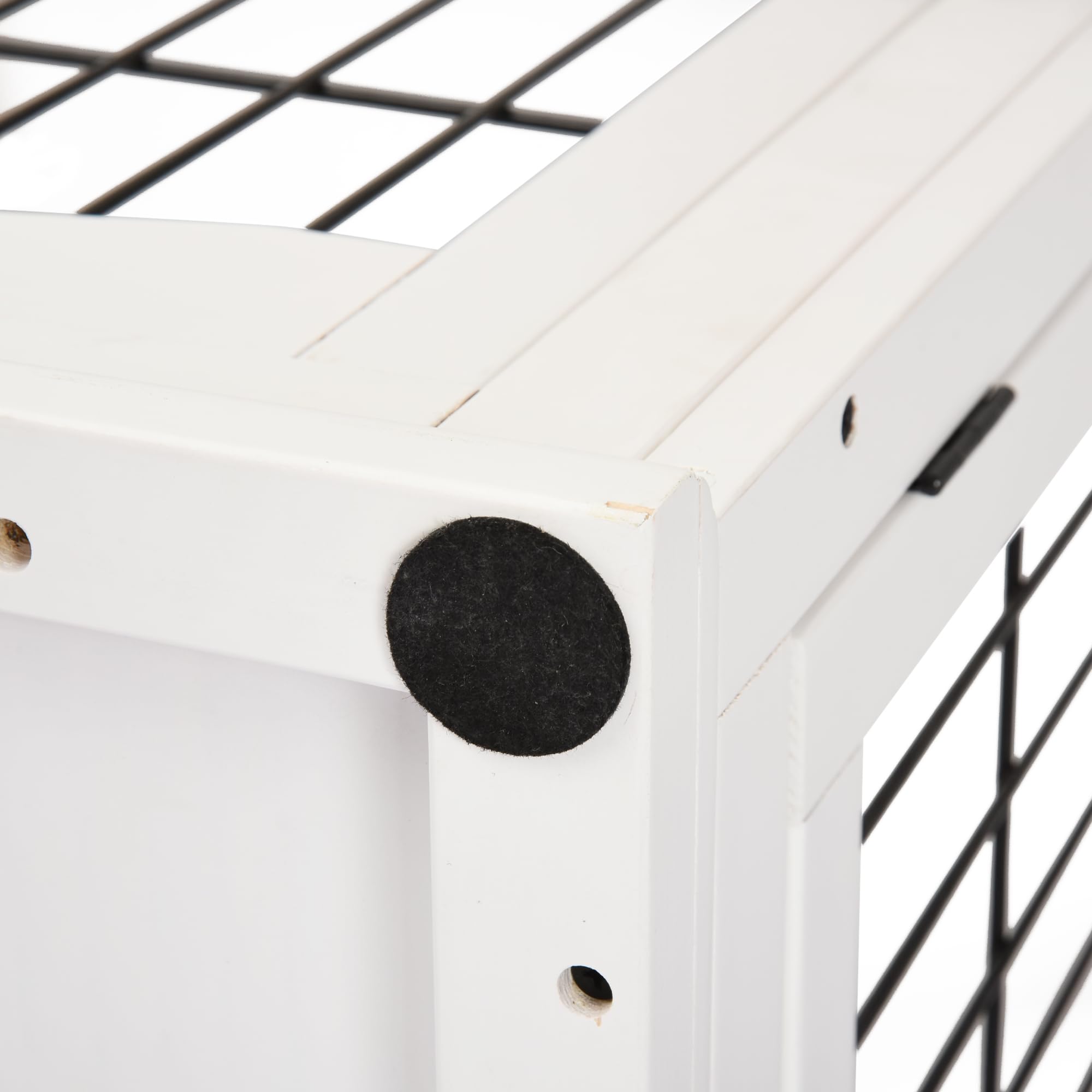 PawHut Hundekäfig Möbel mit 2 Eingängen Moderne MDF Hundebox für Zuhause Indoor Hundehütte für mittelgroße und kleine Hunde bis zu 20 kg Hundehaus 58,5x81x66 cm Weiß