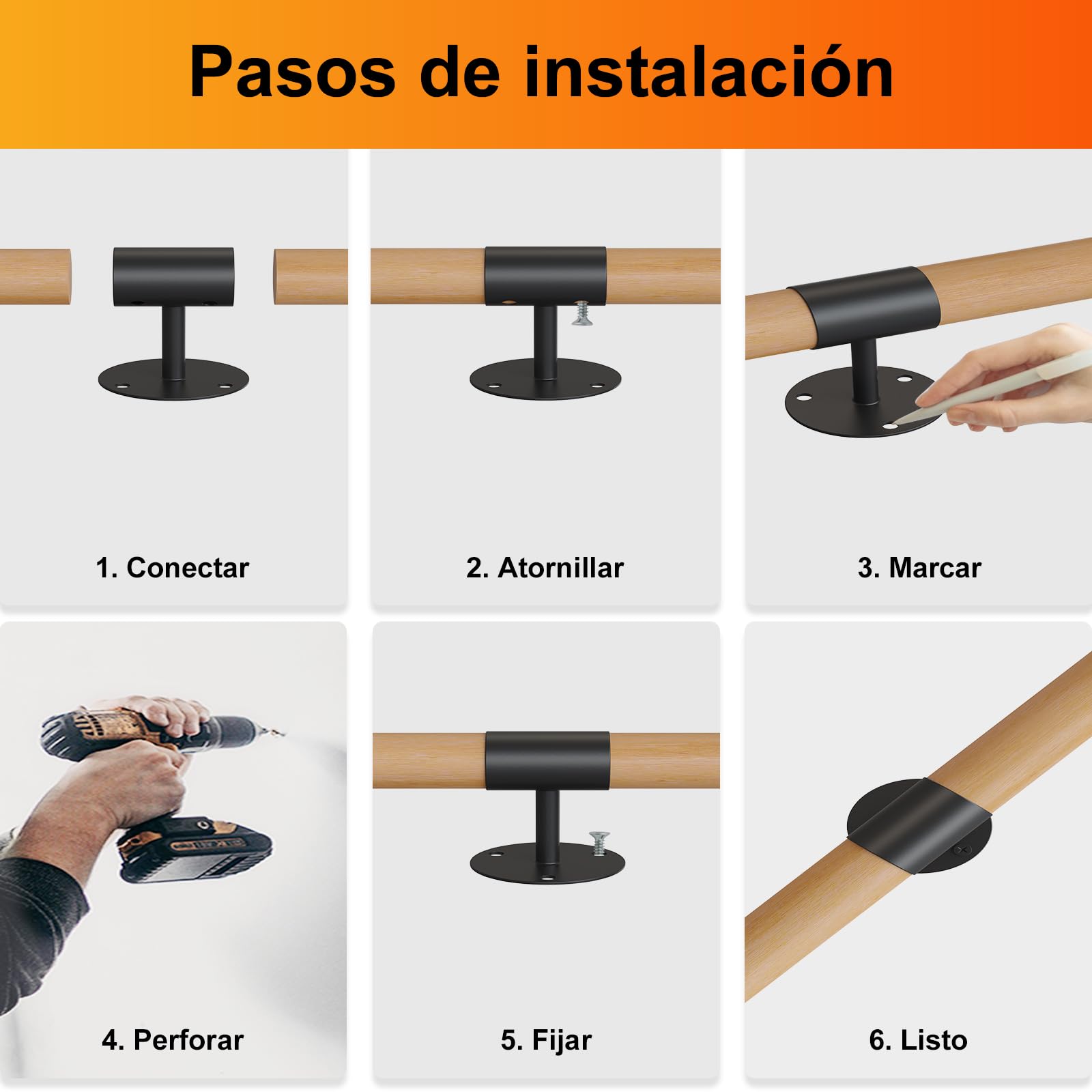 Pasamanos de Madera para escaleras Interiores Pasamanos de Escalera de Pared para el hogar baño Pasillo terraza barandillas de escaleras pasamanos,Longitud: 30-600cm (Beech, 30cm)