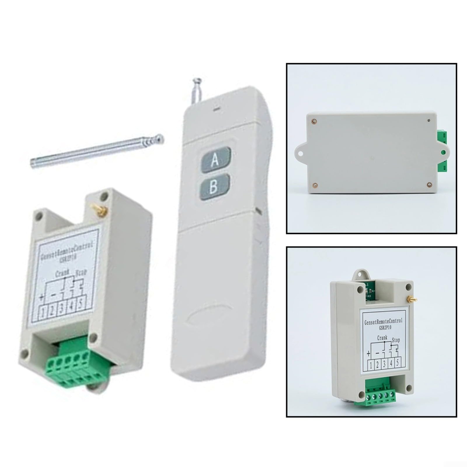 Unidad de control de parada de arranque remoto del generador, módulo controlador de grupo electrógeno inalámbrico de 433 MHz con antena para motor diesel, pieza de repuesto del sistema de 12 V 24 V