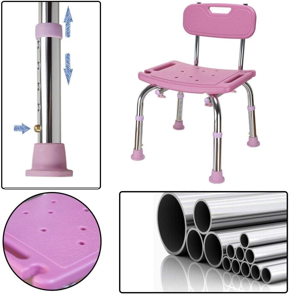 Taburete de ducha 150 kg, asiento de baño con respaldo, sillas de ducha y bancos asiento de bañera para ancianos, mayores, discapacitados y desactivados, diseño sin deslizamiento de altura ajustable