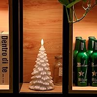 Vista 4 de AGLARY 2 velas blancas sin llama para árbol de Navidad, velas LED que funcionan con pilas, función de temporizador, con control remoto