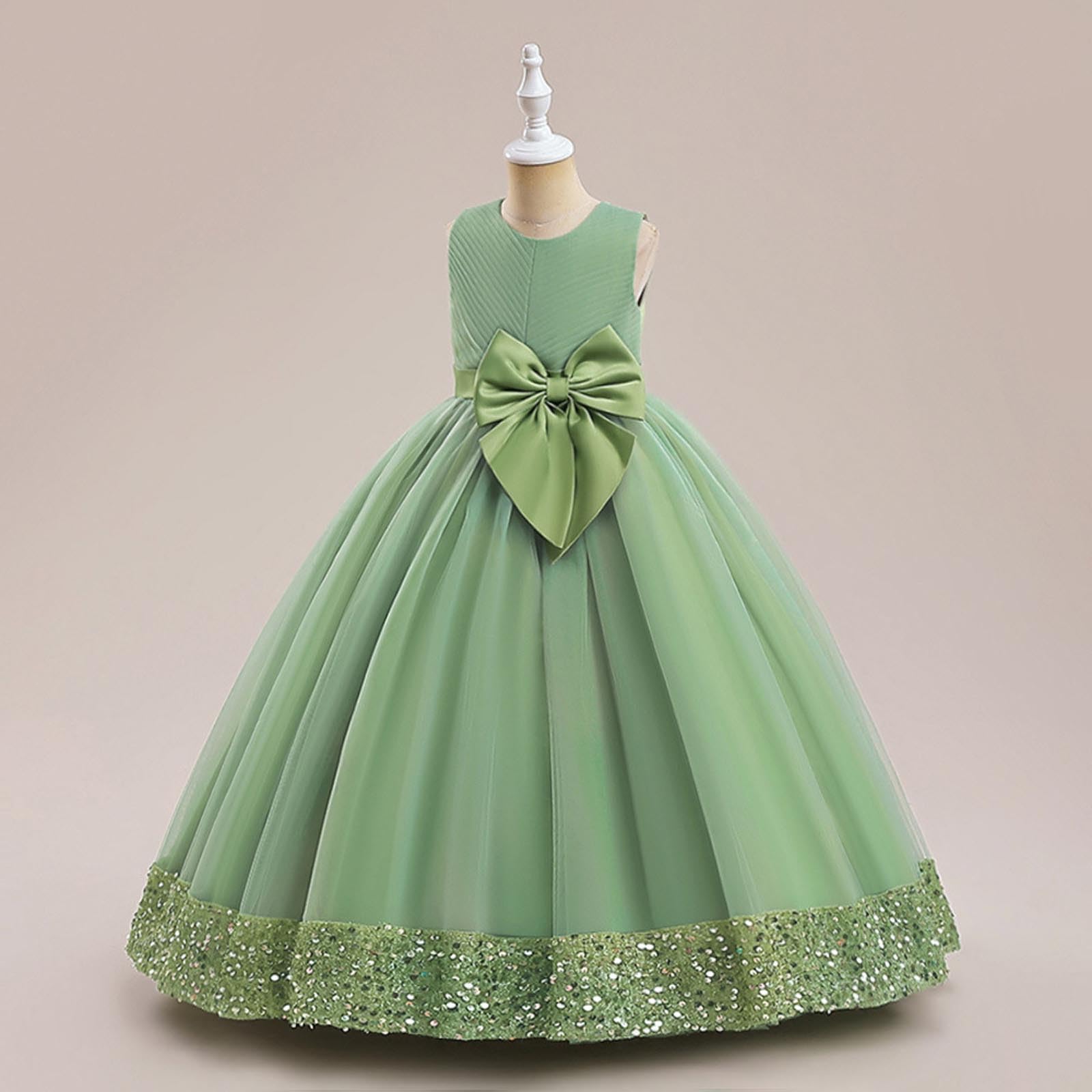Elegant Kleider Mädchen Festlich Karneval Fasching Prinzessin Partykleider Mädchen Rundhals Ärmelloses Festival Freizeit Lässig Locker Bequeme