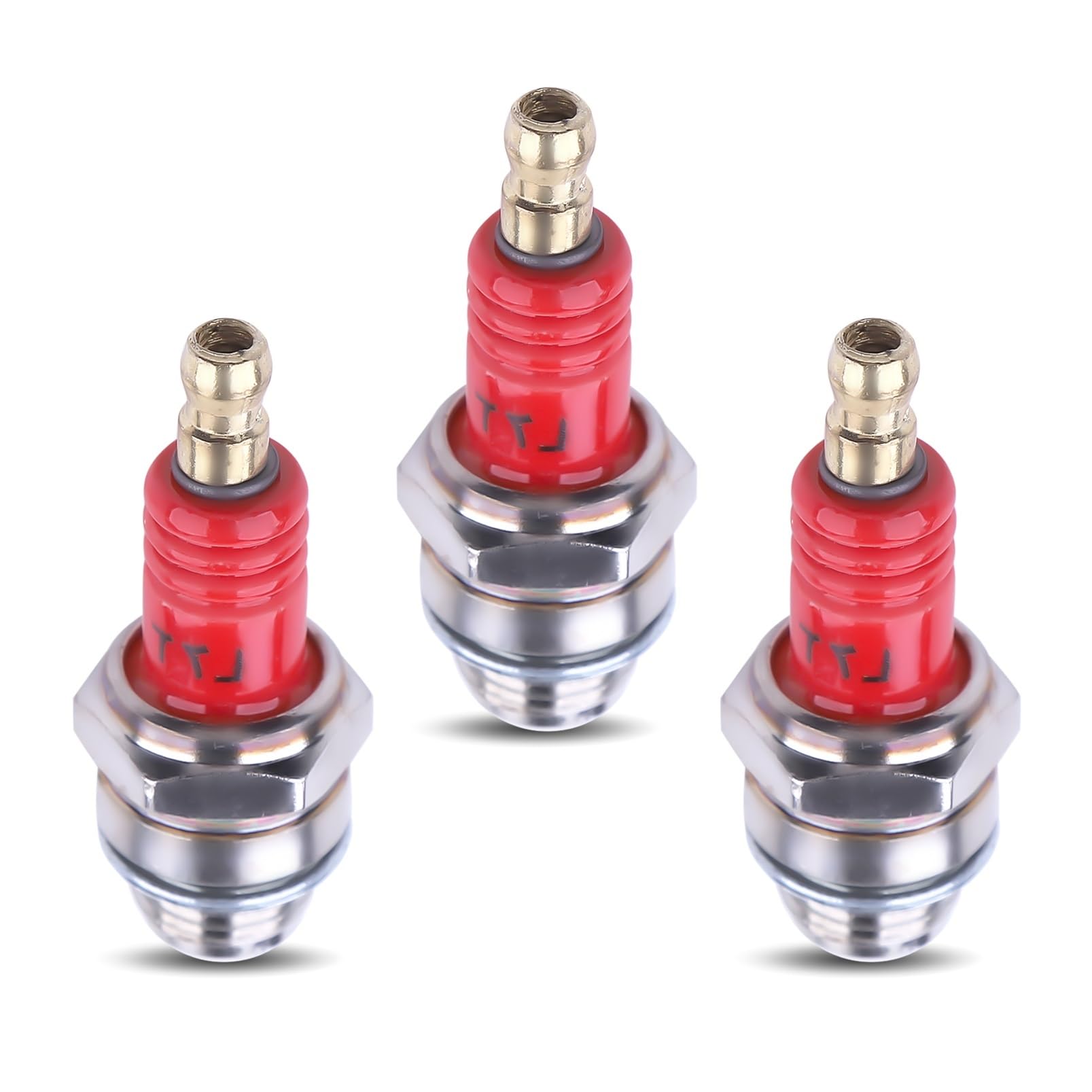Paquete de 3 bujías L7T aptas for Motores pequeños de 2 Tiempos de 33 CC, 43 CC, 47 CC y 49 CC, cortacésped, Motosierra y soplador.