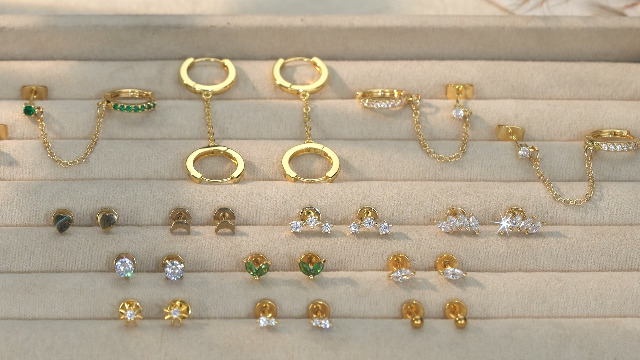 JeweBella Orecchini Donna Acciaio Chirurgico Piercing Orecchio Set Orecchini Donna Orecchini Cerchio Argento/Oro Piccoli Orecchini Pendenti Anallergici Zirconia Orecchini Cartilagine