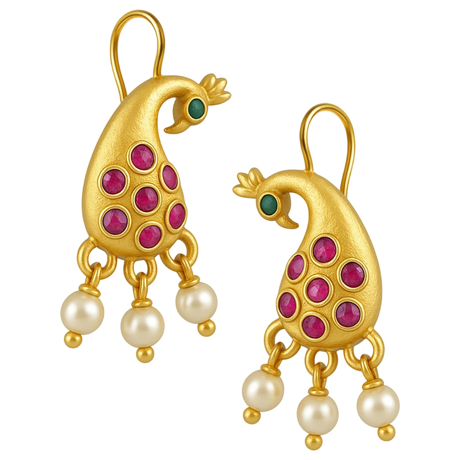 vama Designer Bugadi Pink Earrings Collection Gold Plated and Metal Base and Cubic Zirconia Earring for Unisex-picture-45