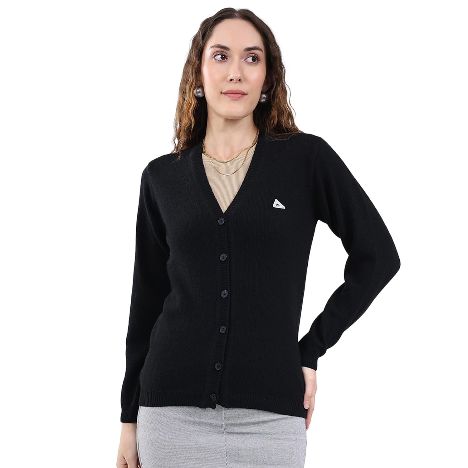Women's Regular Fit Cardigan | Solid Pattern | Button Closure with Full Sleeve V Neck | Cozy Layered Look Cardigan for Women