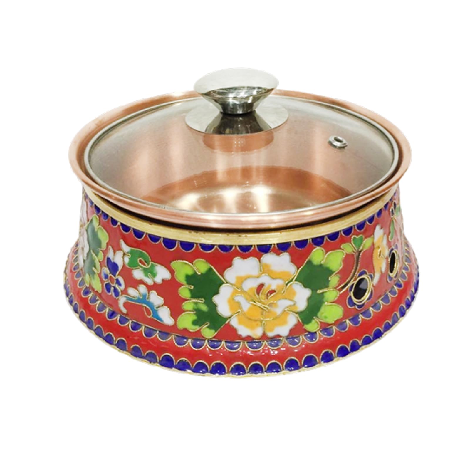 asdchZen Fondue Pots Small Hot Pot Single Copper Hot Pot Induction Cooker Hot Pot Small Copper Pot Household Small Stove Hot Pot,B,A
