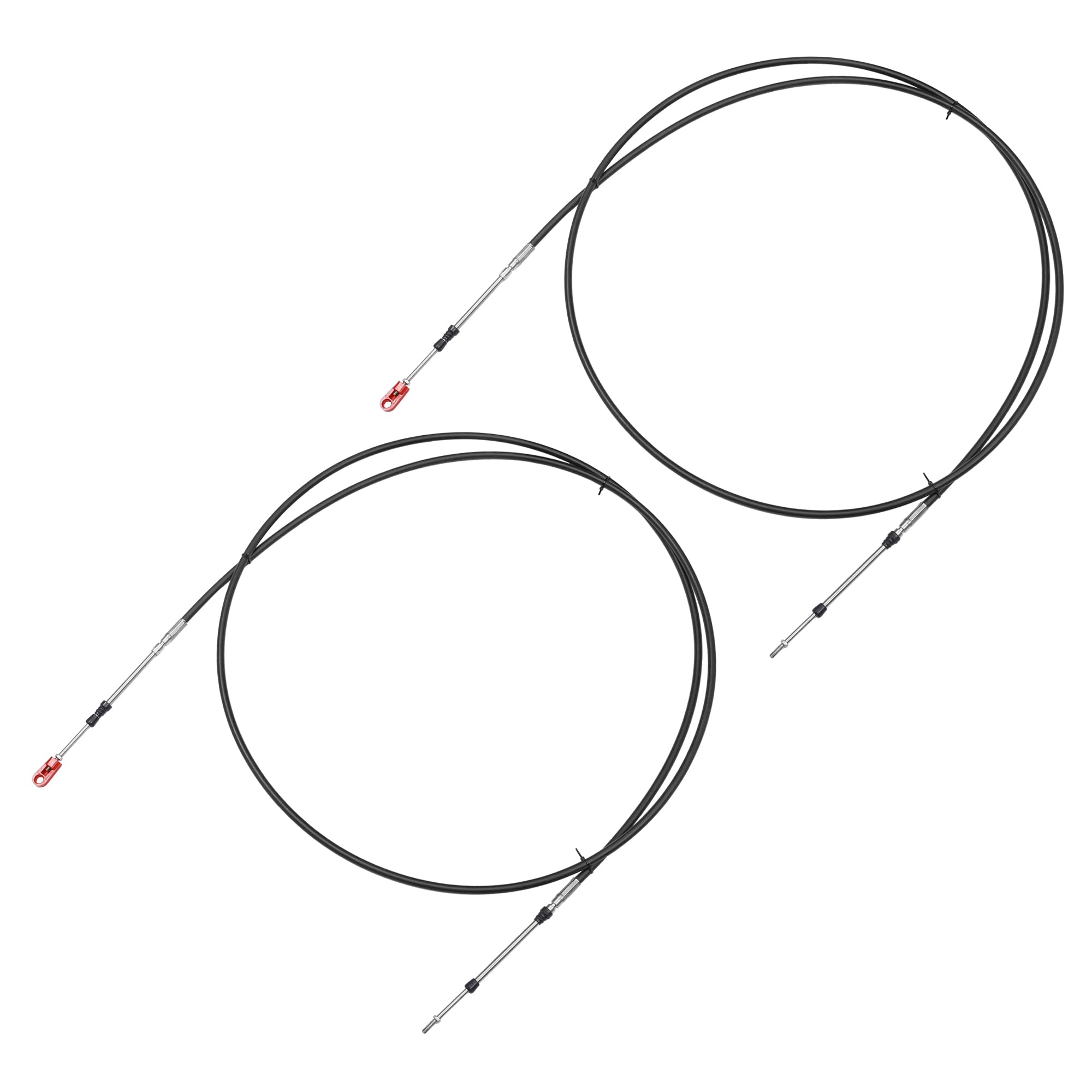 uxcell 2 pezzi 3 m 118 pollici tipo marino 3300/33C cavo scatola di comando a farfalla con forcella per Yamaha motore fuoribordo barca sistema di sterzo nero