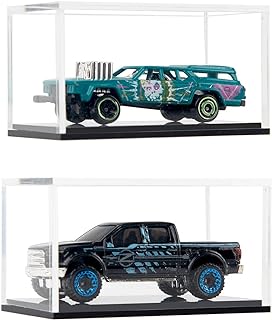 2 Pack Clear Acrylic Hot Wheels Display Case Hotwheels Matchbox 1/64 Scale Toy Model Cars Display Case UV Protect Storage Collectors