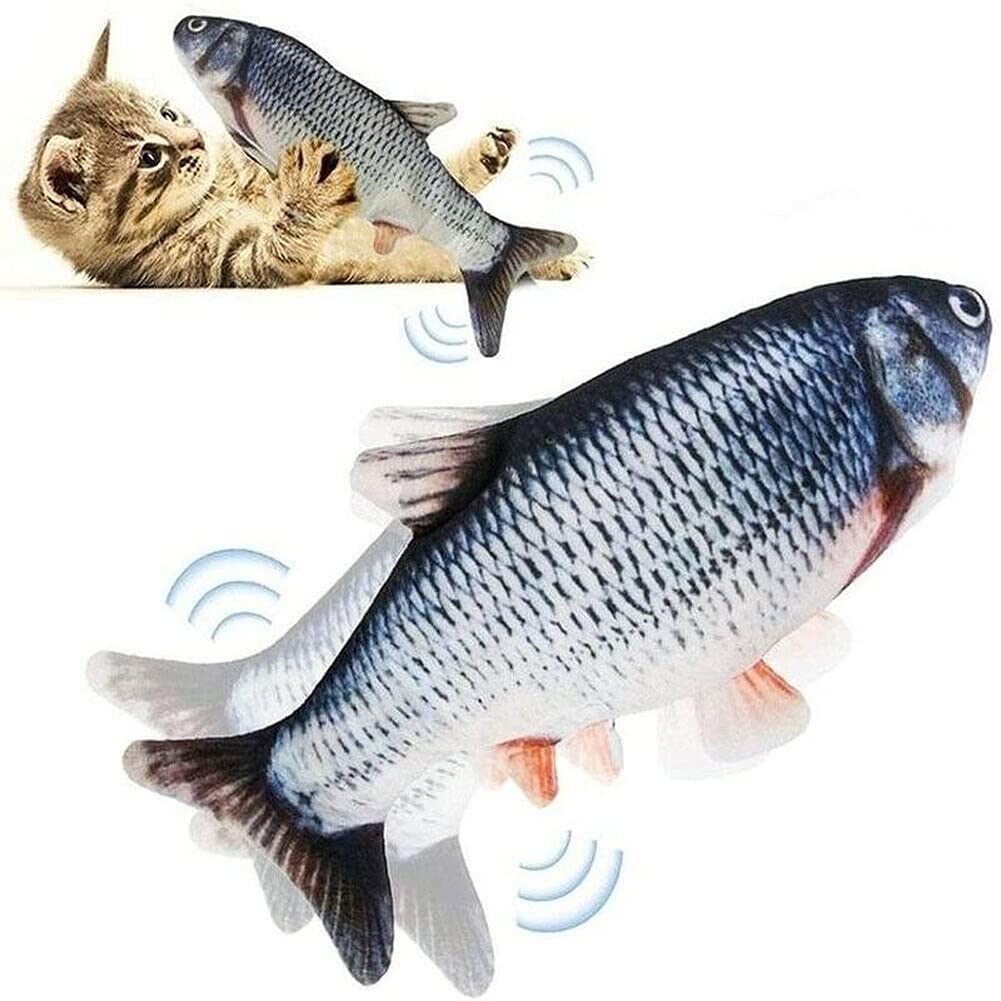 Electronic Cat Wagging Catnip Toy 28CM Dancing Moving Floppy Fish Cats Toy USB Charging Simulation Cat Toy Pet Cat Toy Professional design