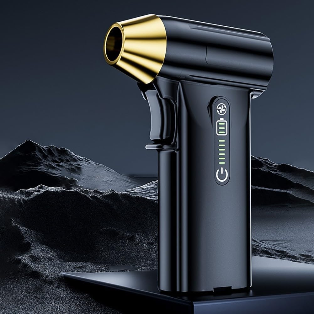 HpLive Turbo Jet Fan 130.000 rpm turbo ventilador con motor sin escobillas, recargable por USB, para quitar la nieve, teclado y eliminar el polvo (negro)