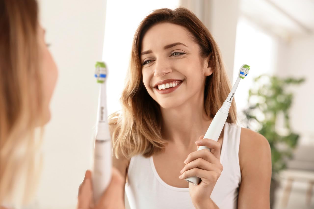 Paquete de 12 cabezales de repuesto para cepillos de dientes eléctricos Philips Sonicare, compatibles con Philips Sonicare C-1 C-2 4100 5100 5300 6100, color blanco