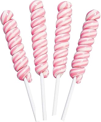 Pink Twisty Lollipops - 24 Suckers Individually Wrapped Bulk Candy