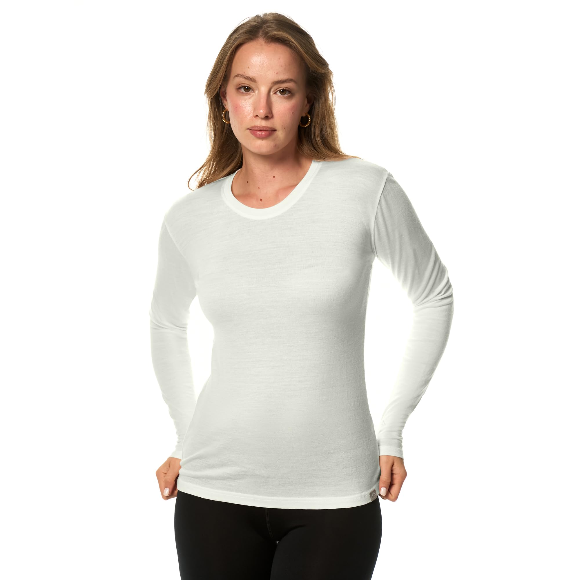 Merino.tech 100% Merino Langarmshirt Damen - Merino Unterwäsche Damen (X-Large, Cream)