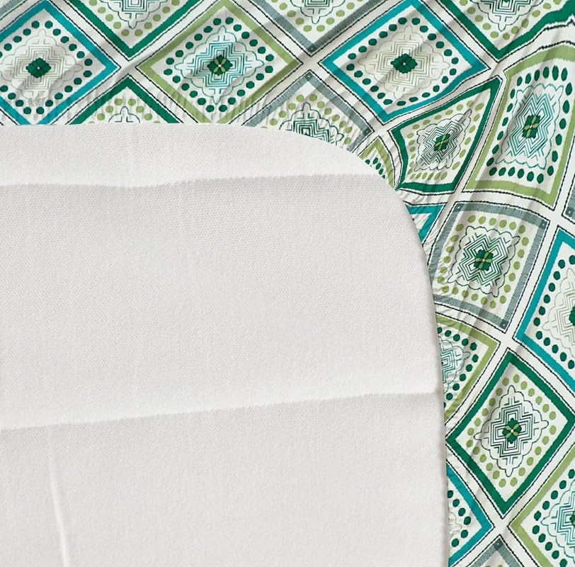 Image of NHD HOME Premium Cotton Elastic Fitted Floral Bedsheets With 2 King Size Pillow Covers Double Bed With All Around Elastic Supersoft Size - 72X78 +10 Inches Tradional Pattren Green&Blue - 220 Tc