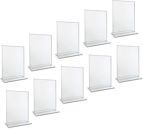 Beryland soporte de carteles de acrílico y portamenú, 5 x 7 pulgadas, paquete de 10 unidades