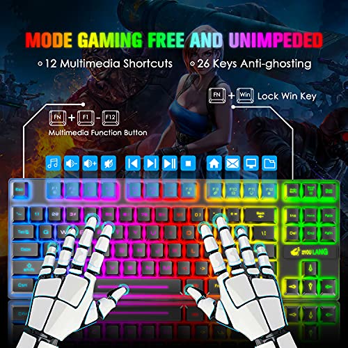 Teclado Wireless Gaming Combo 87 Teclas Inalámbrico miniatura 3