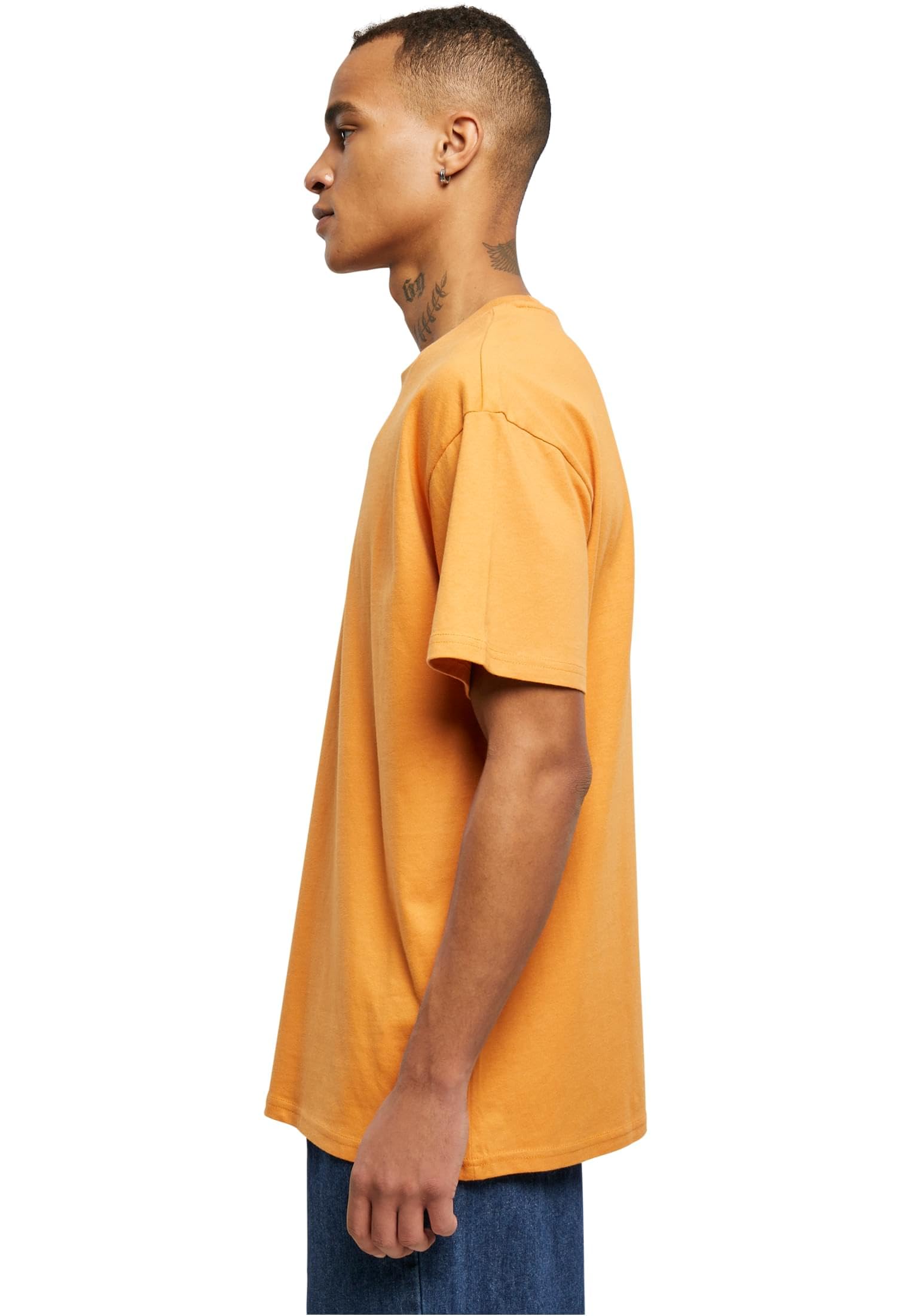 Build Your Brand Męski T-shirt Heavy Oversize Tee, Basic T-shirt dla mężczyzn, oversized fit, bawełna, Pomarańczowy (Forgotten, 4XL