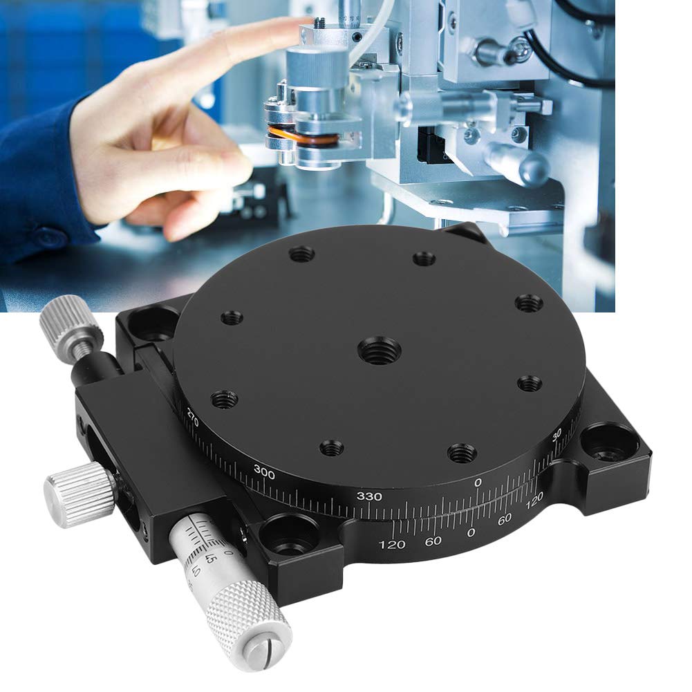 Mesa de Trabajo Óptica RS60-L 60x60mm Ejes R Etapa Lineal Ajuste Manual Plataforma de Rotación de Rodamientos Aleación
