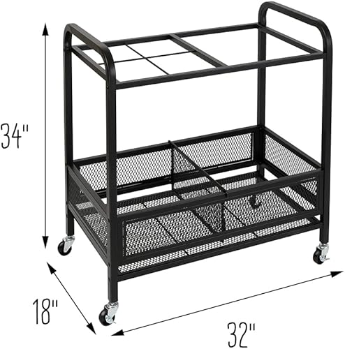 Miniatura 4 de Honey-Can-Do Carro multiusos del almacenamiento del garaje del metal con las ruedas, negro SHF-09838 negro