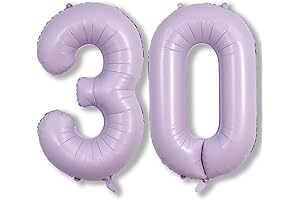 30th Birthday Balloons Pastel Purple for Women