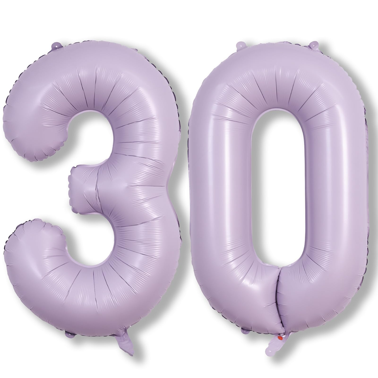 30th Birthday Balloons Pastel Purple for Women, 40 Inch Giant Dusty Light Purple Mylar Foil Number 30 Balloons Kit, Lilac Helium 30 Balloons for