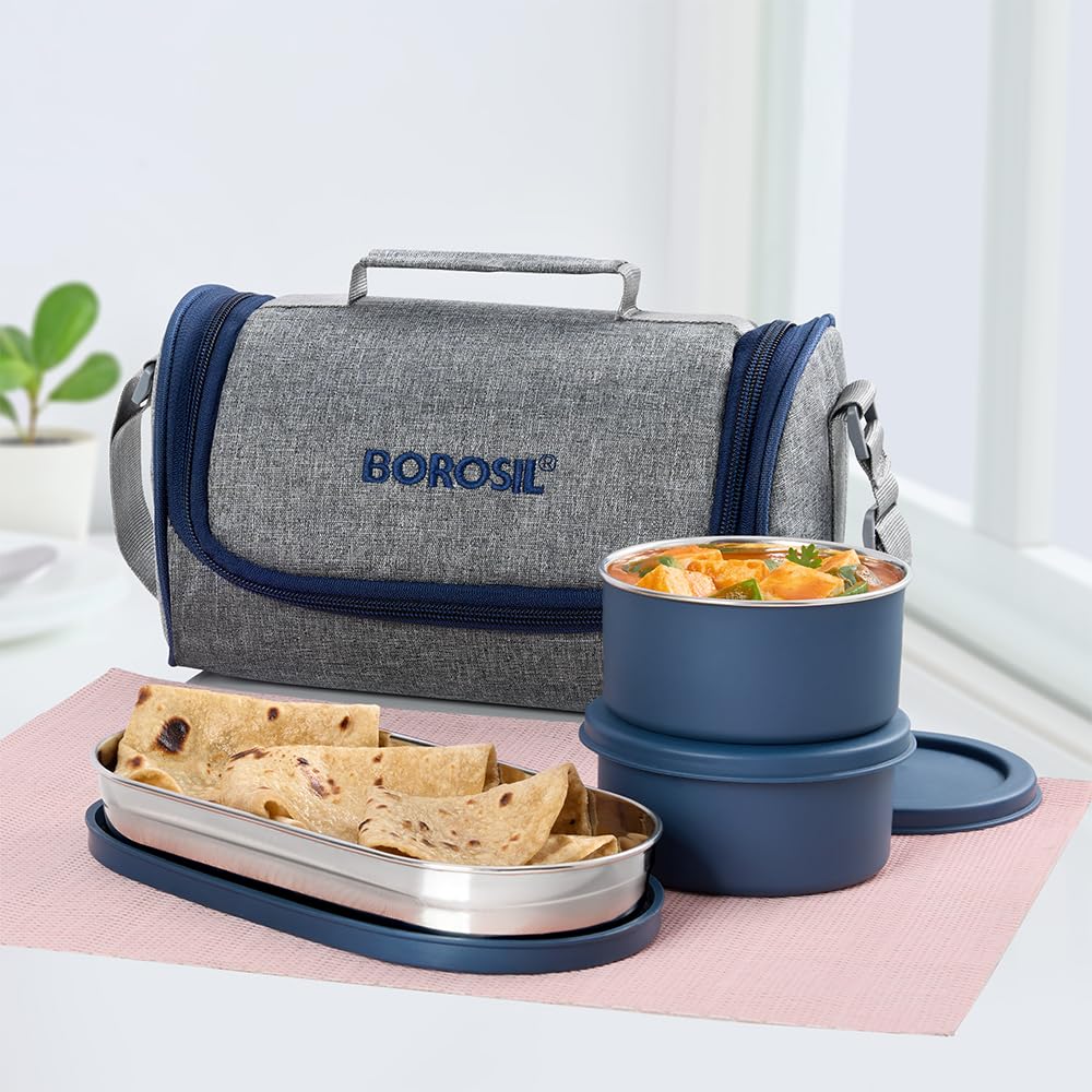 Borosil Microwave Safe Steel Lunch Box with Bag for Office Men & Women — Amazon image 12