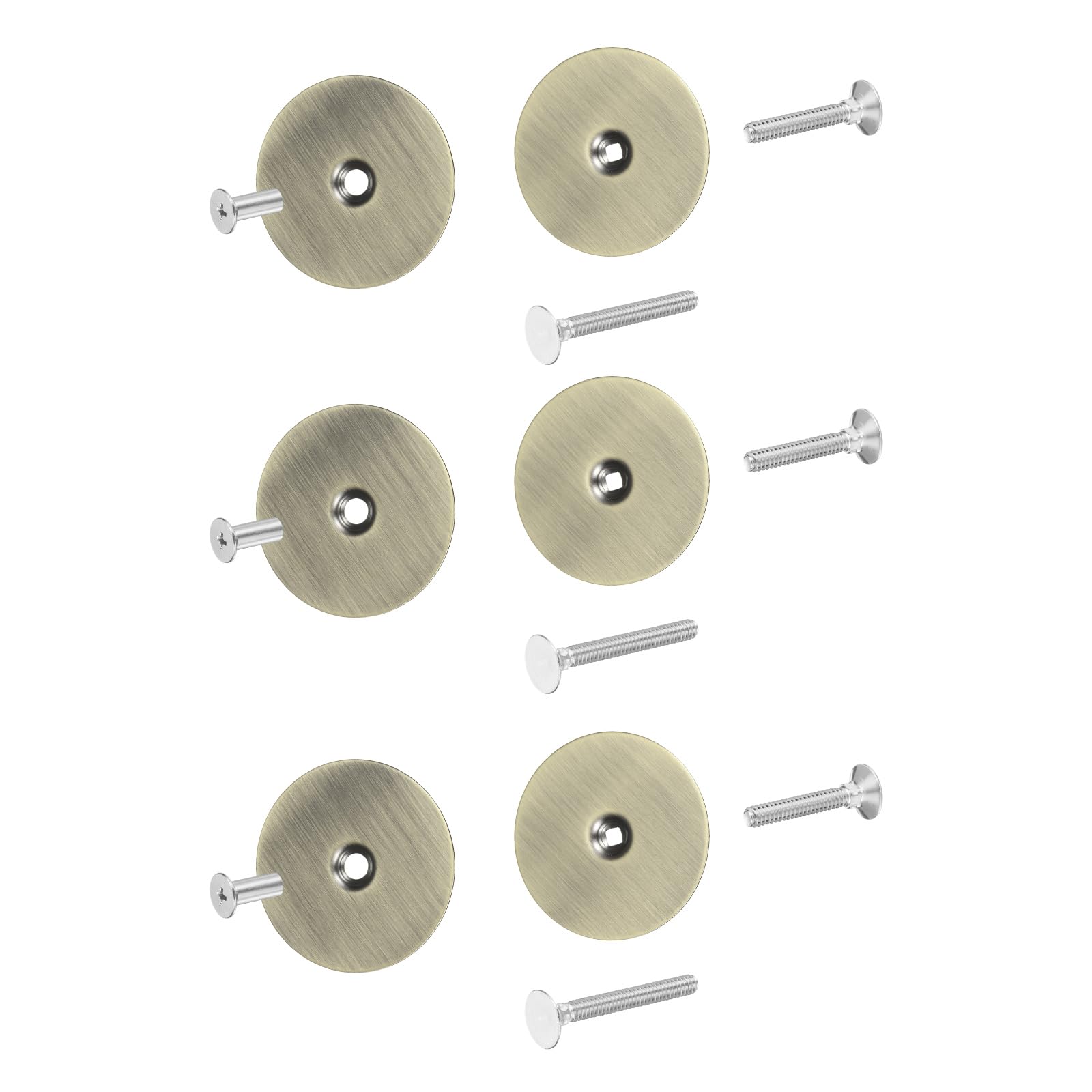 PATIKIL 3Pcs Round Door Hole Cover Plate, (2-5/8" Dia, Bronze) Alloy Steel Deadbolt Cover Plate Door Knob Filler Plates with 1" and 1.38" Connecting Screws, Suit for - Door/Cabinet/Wall