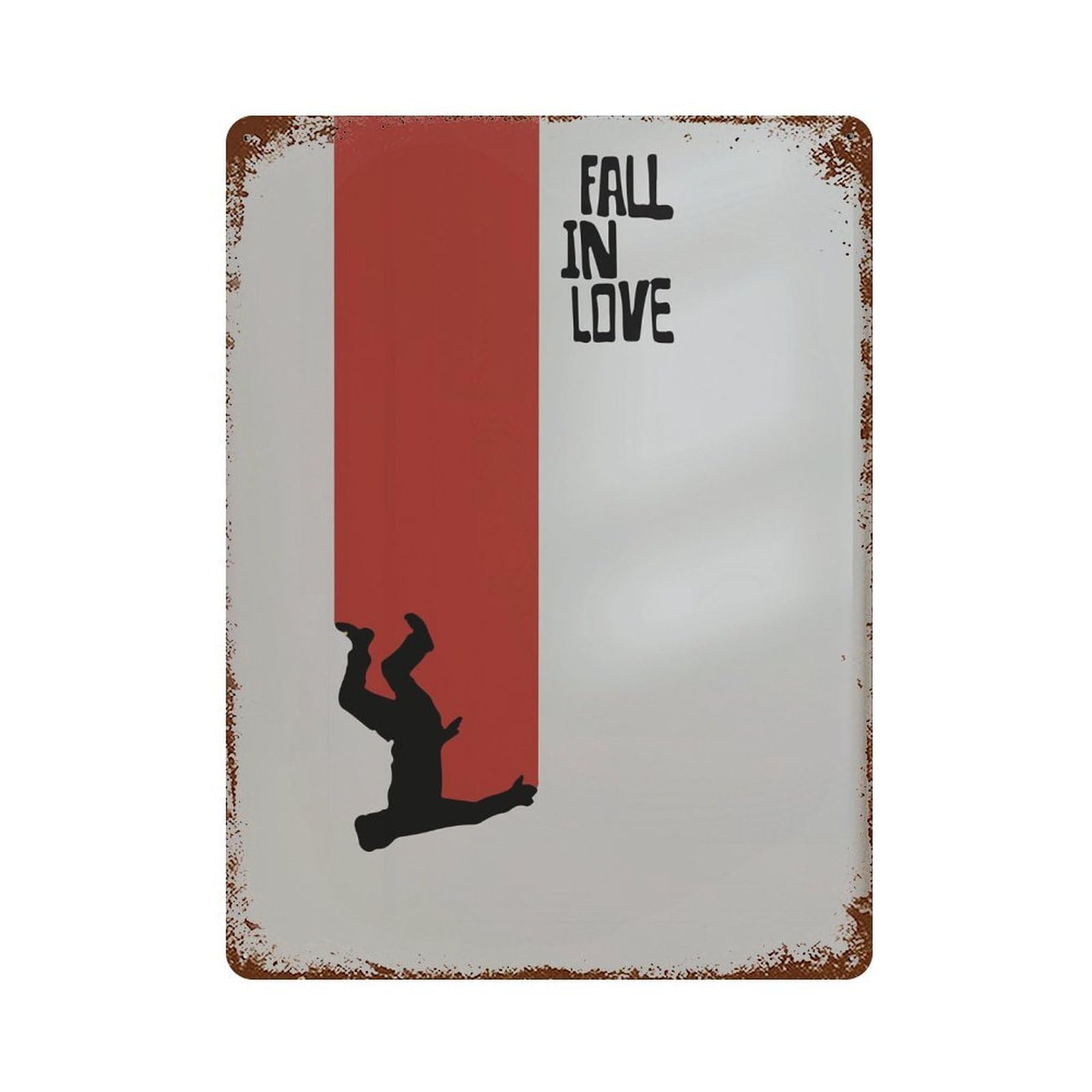 xiaoxiaoshen Fall In Love. Minimalism Home Decor. Geometric Modern Minimalist Red. Design Wall Decor Art Metal Tin Poster Modern Home Decor Art Home Bar Shop Decorations Vintage Sign 40x30cm