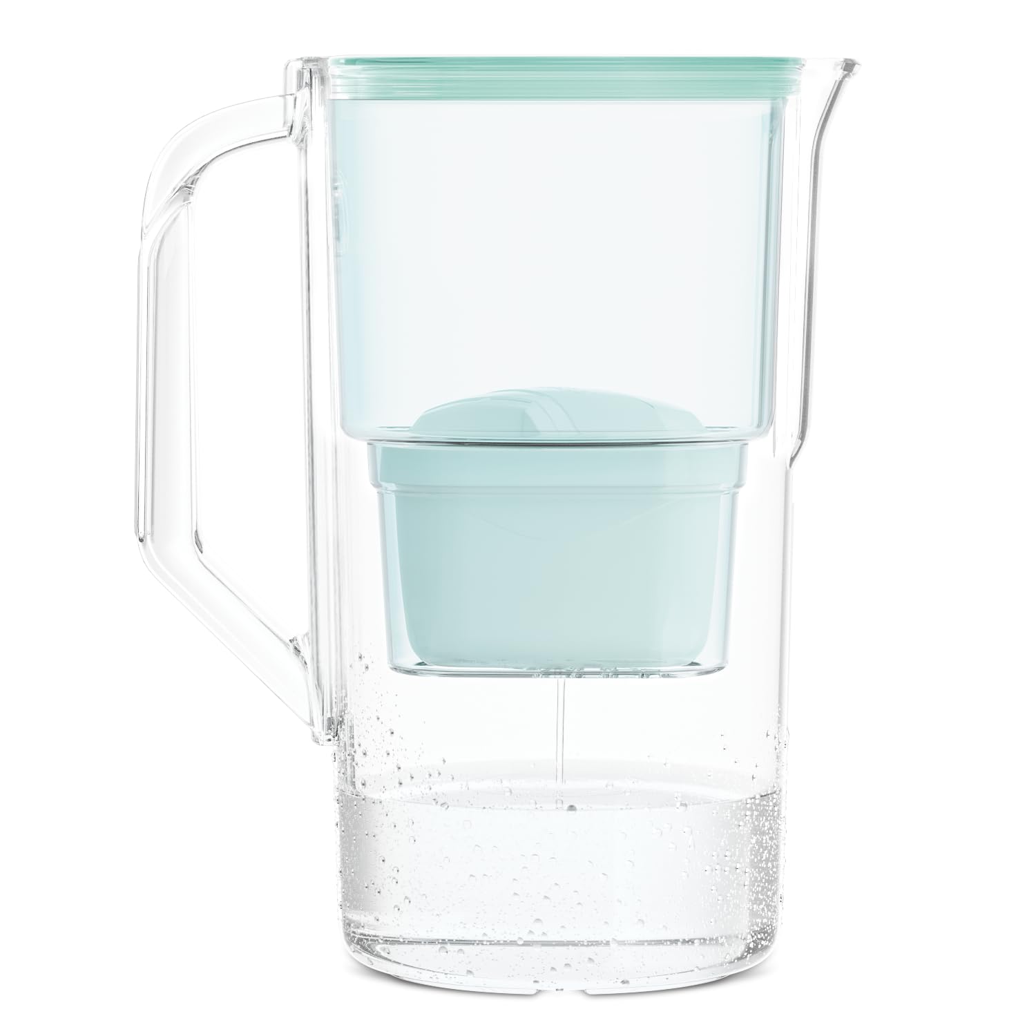 Wessper Caraffa Filtrante per Acqua 2.5L | Ricambio per Dafi Unimax Aquaphor A5 BRITA Maxtra+ PHILIPS AWP212/10 | Ridurre Calcare | Contiene Caraffa Filtrante per l'acqua + Cartuccia Filtrante, Menta
