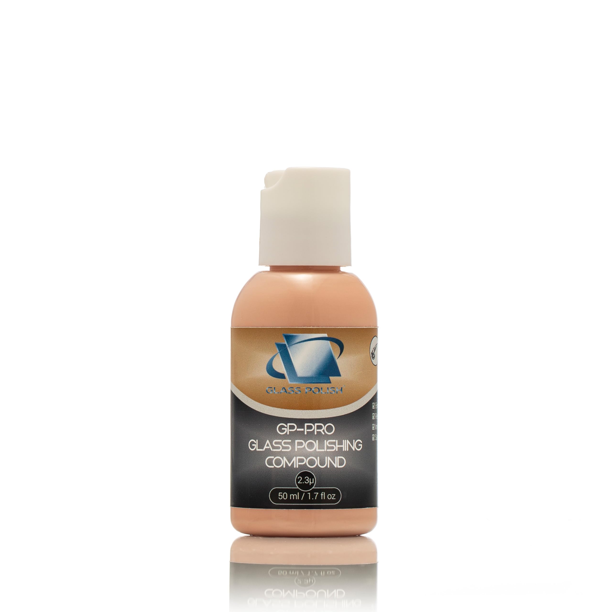 GLASS POLISH PRO Glass Polishing Compound 50ml (1.7oz) Extra Concentrated Suspended Cerium Oxide Formula with 2.3 Micron Particle Size for Enhanced Restoration Performance