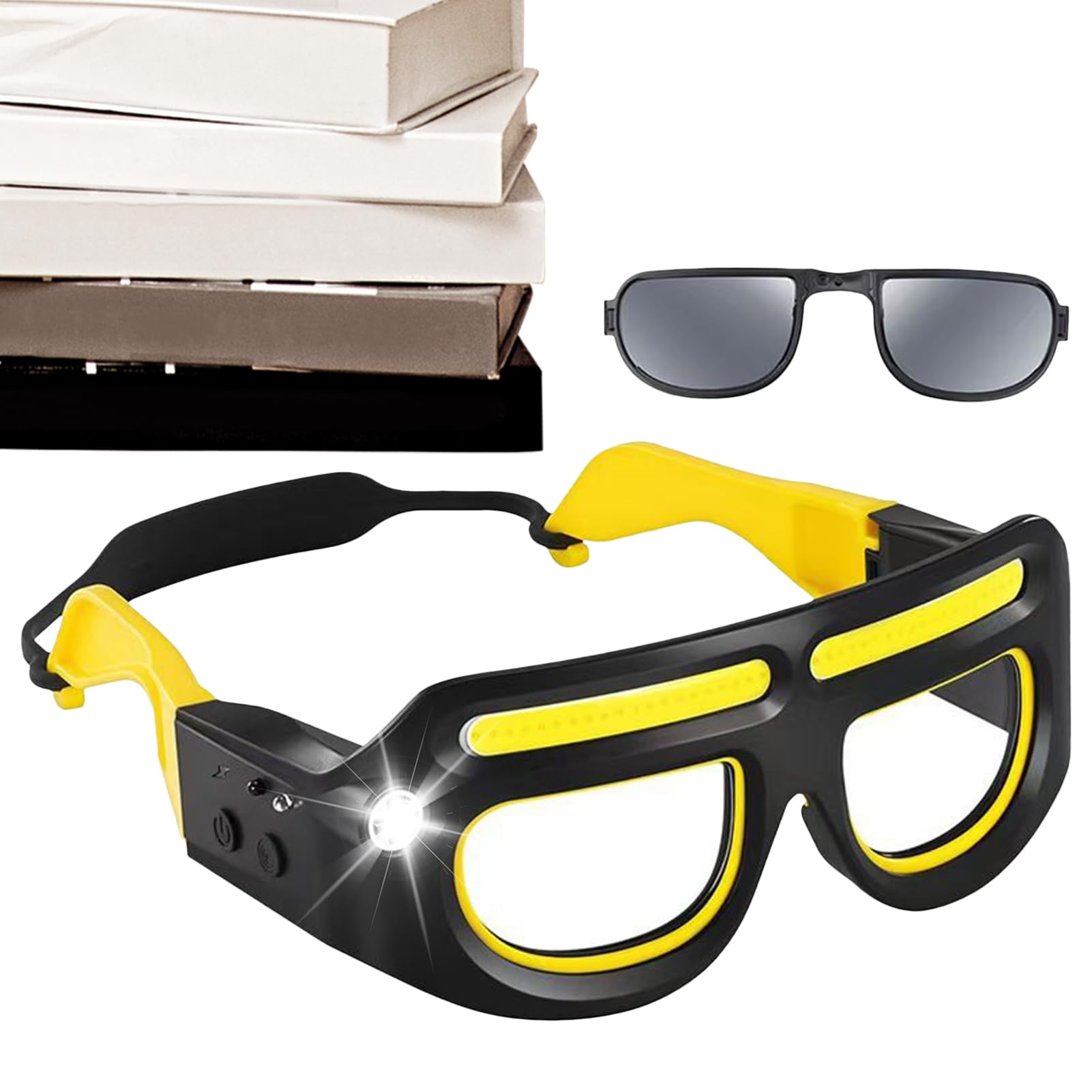 Gafas LED con linterna frontal recargable y 5 modos de luz ajustable 8