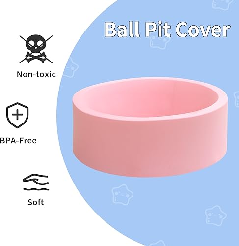 Miniatura 3 de HARBOLLE Cubierta suave para pozo de pelotas para interior y exterior, solo regalo ideal para niños pequeños, color rosa