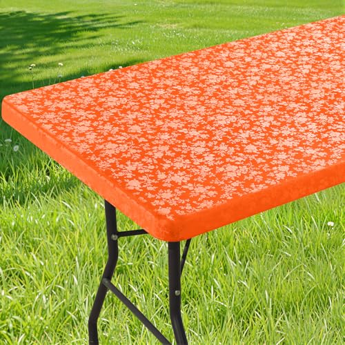 Image of Smiry Heavy Duty Vinyl Fitted Tablecloths for 6 Foot Rectangle Tables