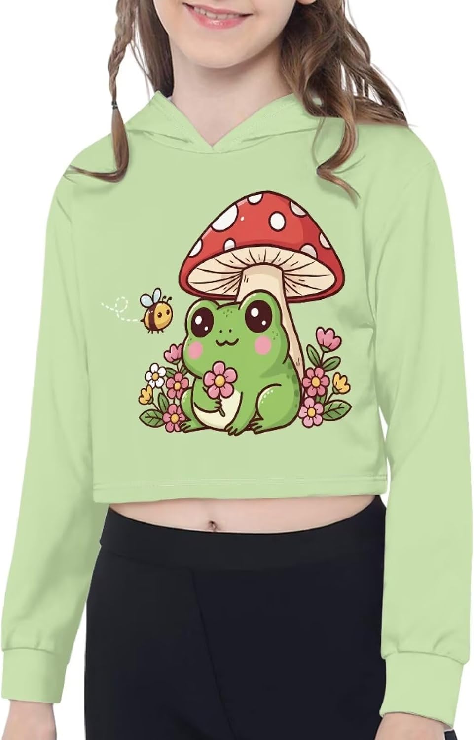 Long Sleeve Crop Tops for Girls Kids' Fashion Hoodies & Sweatshirts Kawaii Clothes