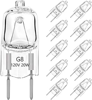 G8 Halogen Light Bulbs 20W Dimmable 120V G8 Base 2Pin Xenon Bulb T4 JCD Type Warm White Under Cabinet Puck Lighting Replac...