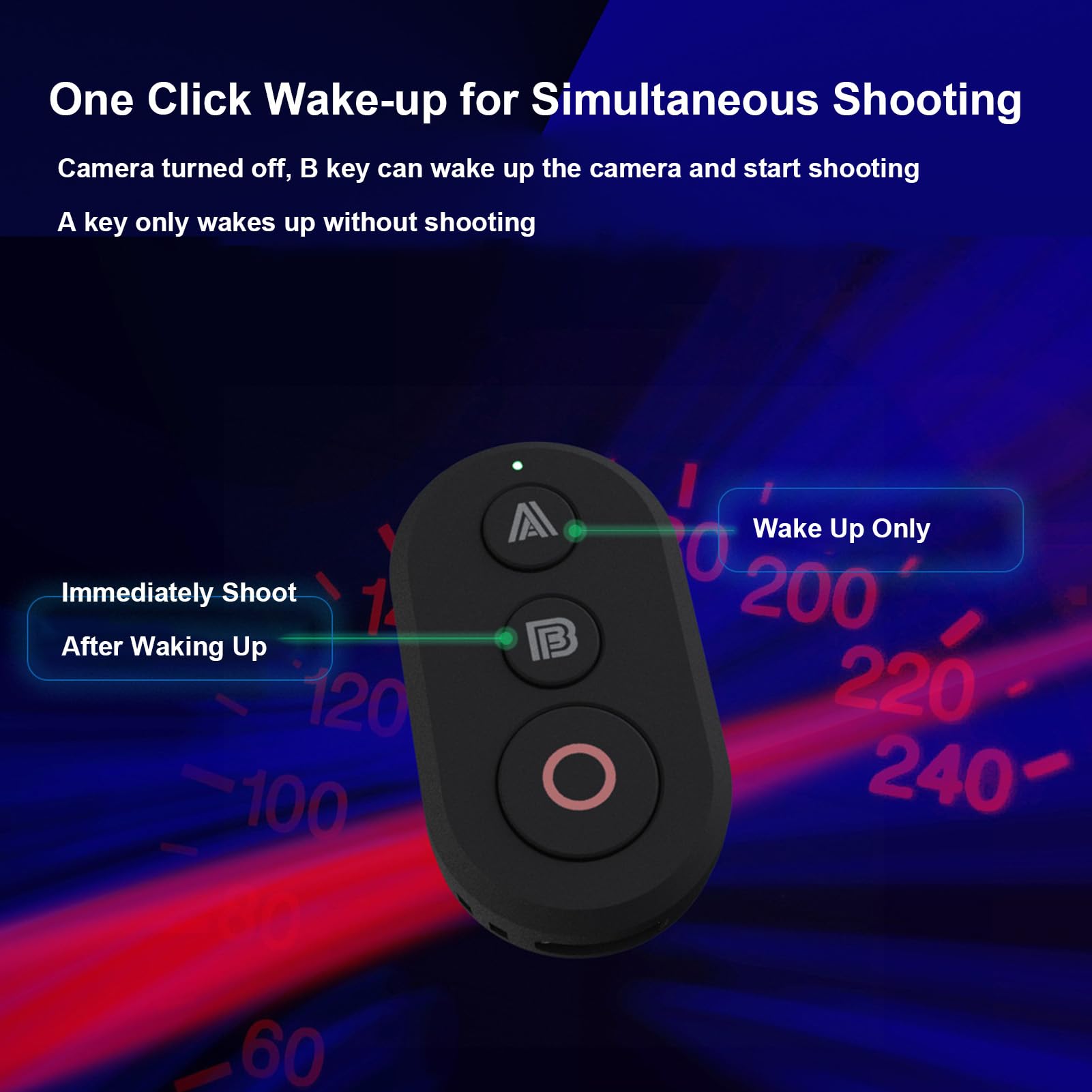 Bluetooth Remote Control pour 360 X2 X3 X4 X5 Go3, pour GP 13 12 11 10 9 8 Caméras d'action de la Série, Gamme de Caméra sans Fil Rechargeable Remote 82ft