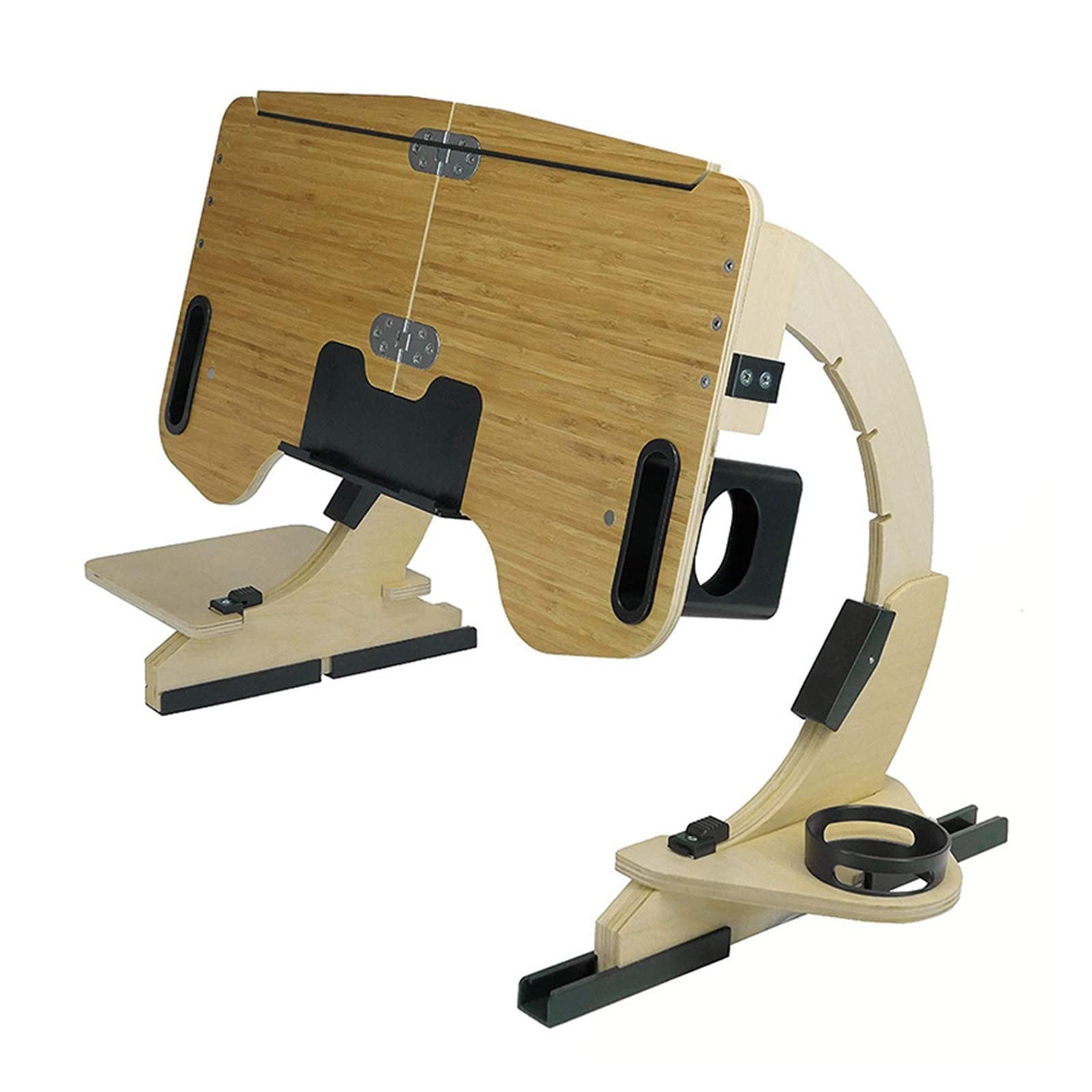 Supporto for notebook regolabile a 360 ° in legno for persona pigra multifunzionale, supporto for computer da scrivania, supporto pieghevole portatile Facile da usare per principianti e professionisti