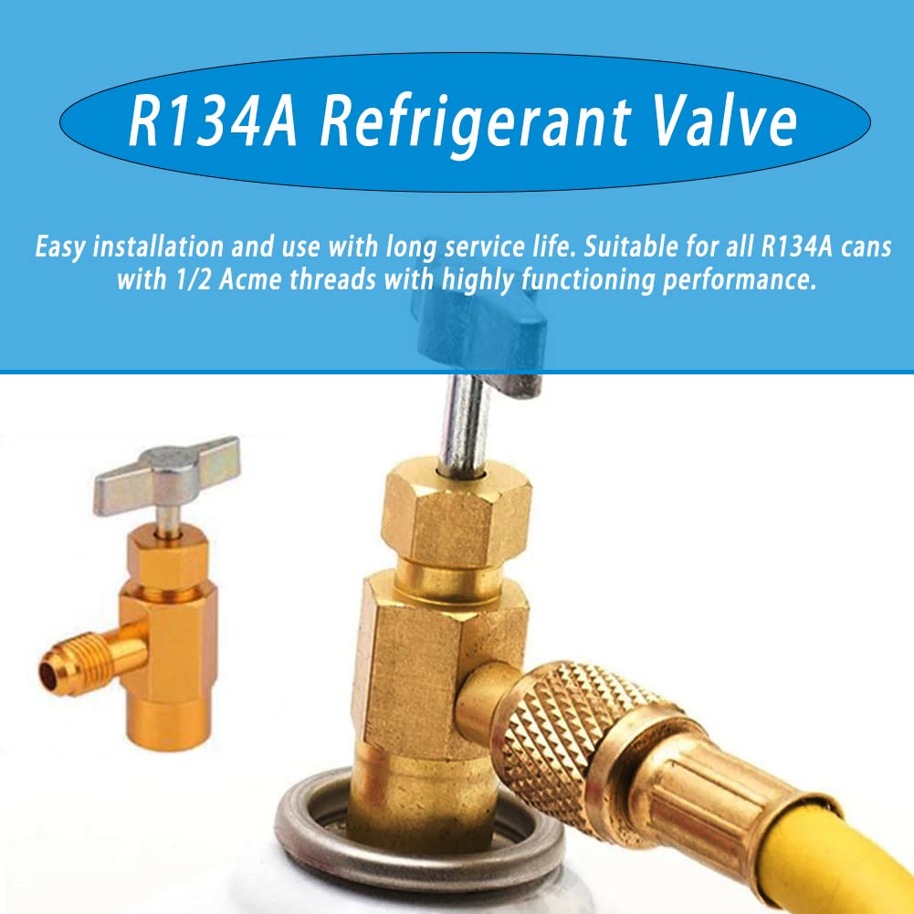 Nimomo Kühlmittel Sicherheitsventil T-Adapter 1/4" SAE - Messing Schnellkupplung Für R22, R12, R134