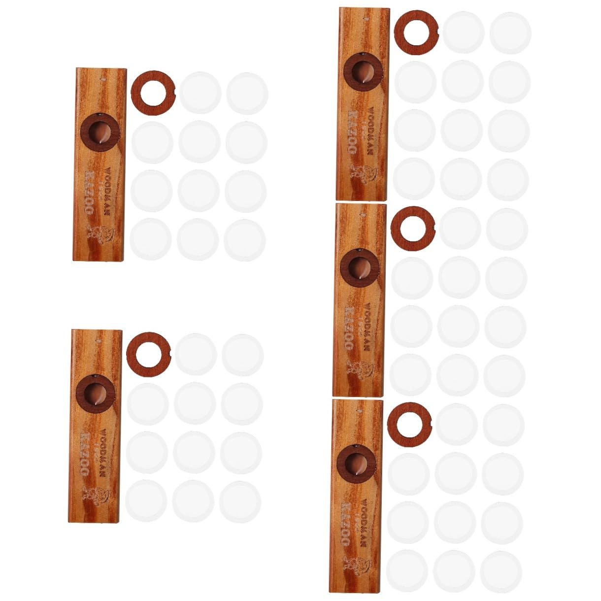 Toyvian 5 zestawów instrumentów muzycznych Kazoo, instrumenty muzyczne, akcesoria gitarowe, instrumenty muzyczne na Halloween, instrumenty instrumentalne dla dzieci, drewno