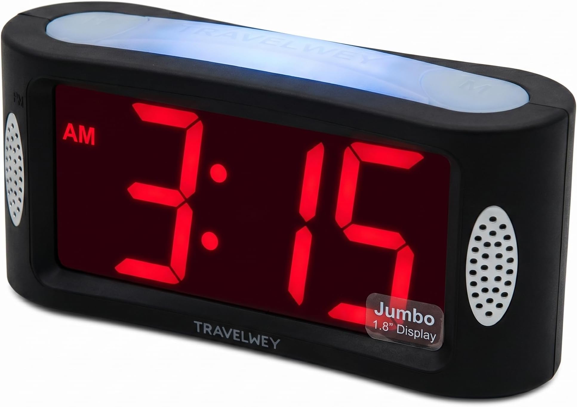 HOME LED Digital Alarm Clock - Mains Powered, No Frills Simple Operation Alarm Clocks, Large Night Light, Bedside Alarm, Snooze, Non Ticking, Full Range Brightness Dimmer, Big Red Digit Display