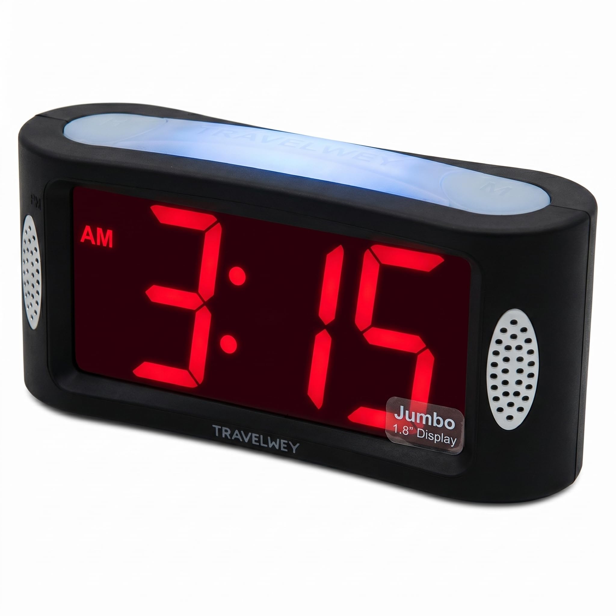 Travelwey Home Led Digital Alarm Clock - Mains Powered, No-Frills, Big Red Digits, Night Light, Alarm/Snooze, Battery Backup, Uk Plug, C-14112223