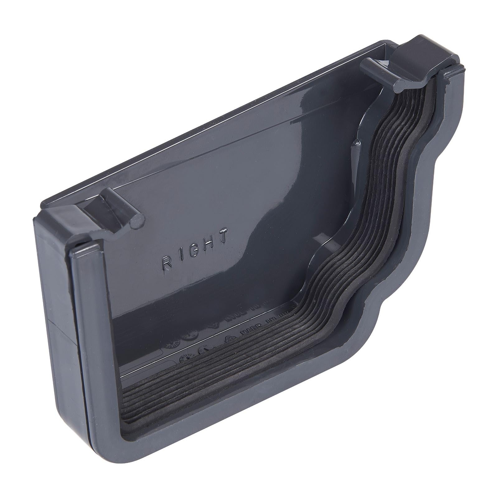 Kayflow Ogee Gutter Stopend (Right) - Anthracite Grey