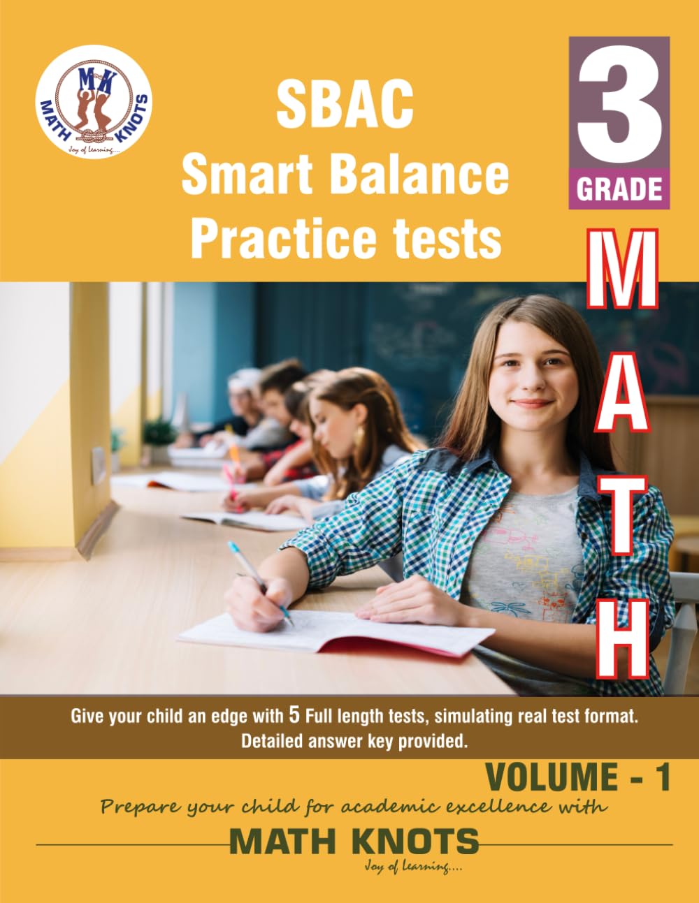 SBAC , 3rd Grade MATH Practice Tests ,Volume 1