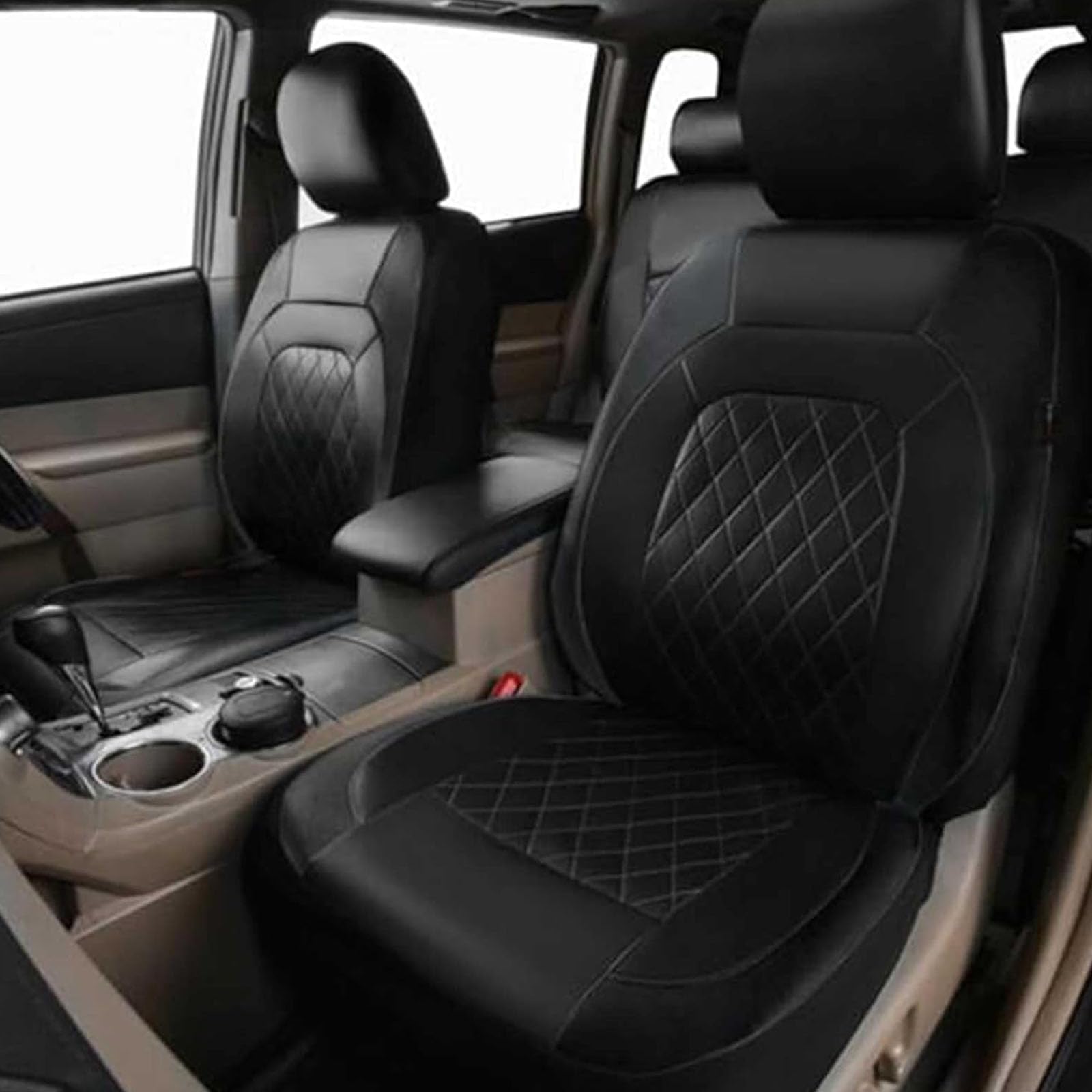 2 Housses Siège Avant Voiture pour Isuzu D-Max (2017-2019), Voiture Ensembles Housses Siège Respirantes Confortable Protecteur Coussins Siège Couvre,A/Black