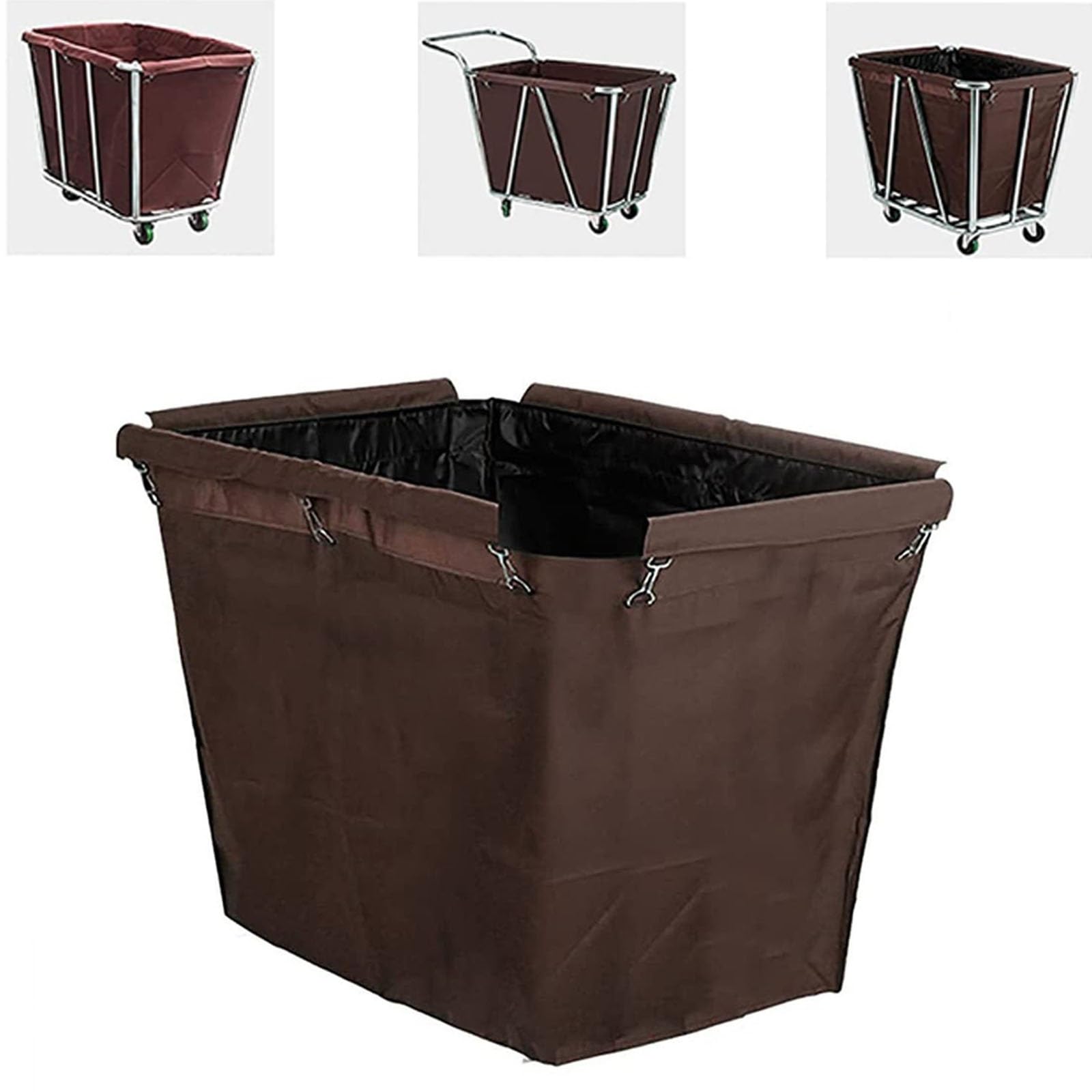 Lumouzhou Bruin Commercial Replacement Multicolor Oxford Cloth Laundry Cart Liner Bag 83X58x63cm(Bruin)