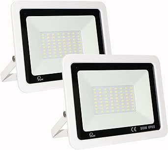 2x LED Strahler 50W Außen - IP66 Wasserdicht, 5000LM, 6500K Kaltweiß