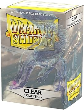 Dragon Shield | Standard Size Card Classic Sleeves | 100 CT - Smooth & Tough Premium TCG Sleeves - Compatible with Pokemon, Flesh & Blood, One Piece & Magic the Gathering | Clear