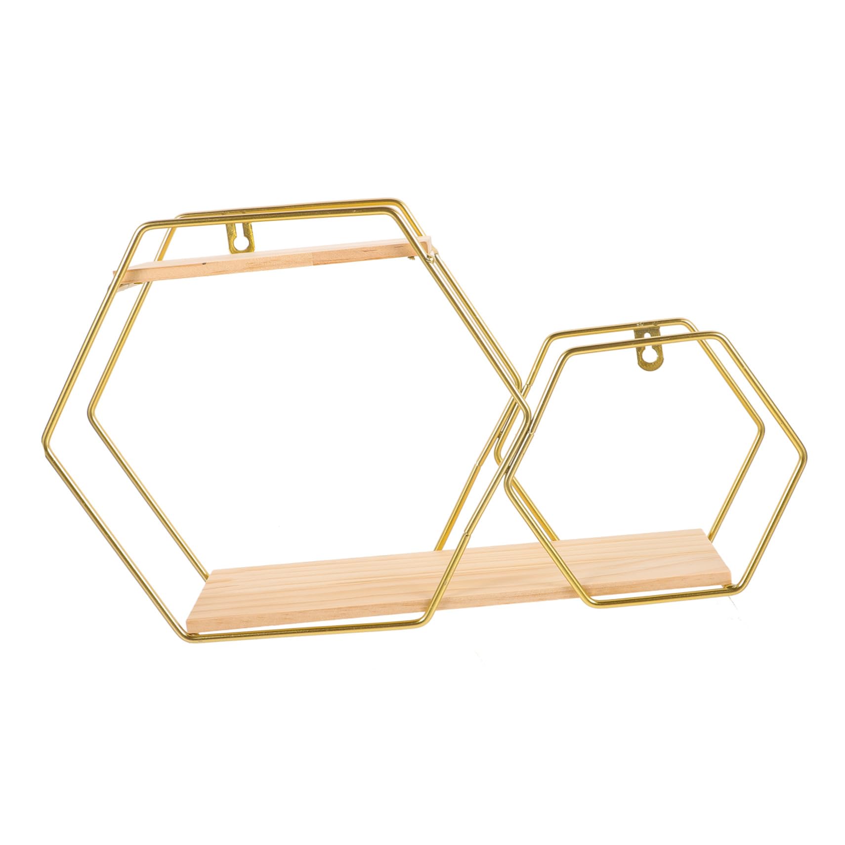 Étagère murale hexagonale doré LIFKOME en métal pour rangement flottant compact